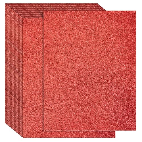 Red Glitter Cardstock Paper 8.5 x 11, 24 Sheets