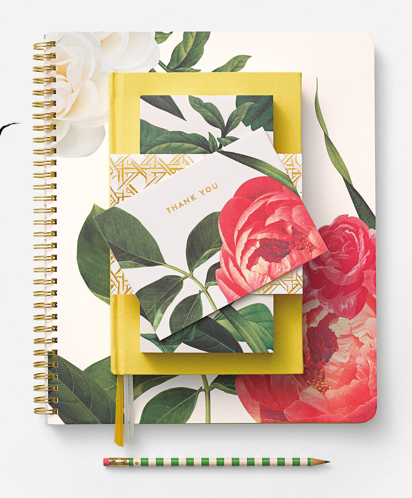 Large floral spiral notebook with 160 pages