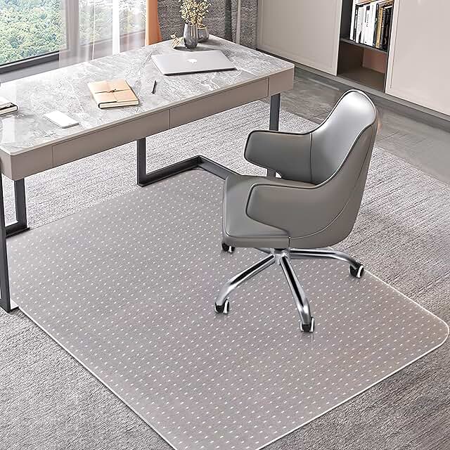 Clear office chair mat for low carpets, 30x48 inches
