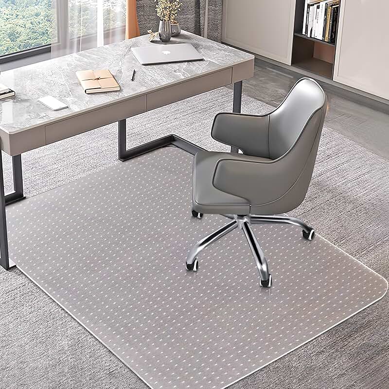Clear office chair mat for low carpets, 30x48 inches