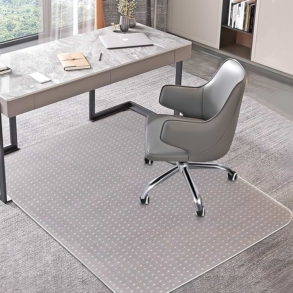 Clear office chair mat for low carpets, 30x48 inches