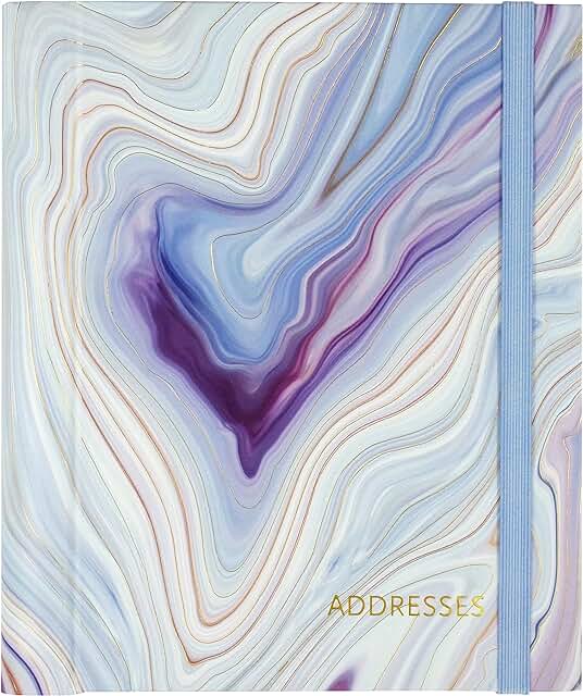 Large Blue Agate Address Book