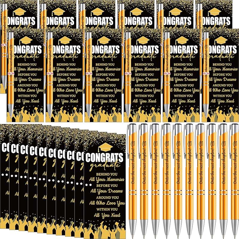 24 Graduation Pen Sets with Greeting Cards