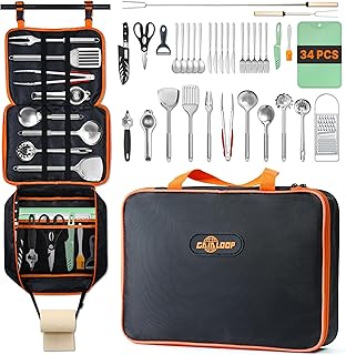 Camping Cooking Utensils Set with Roasting Sticks and BBQ Forks