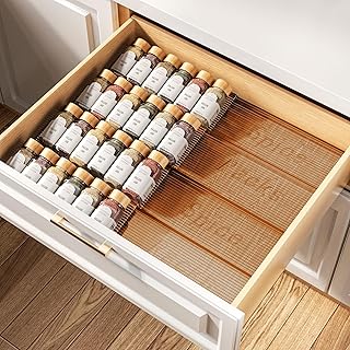 Four-Tier Amber Acrylic Spice Drawer Organizer Set