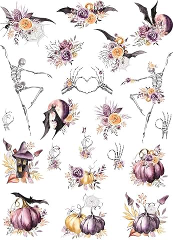 Halloween Skeleton Rice Paper for Crafts, 11.5 x 16 inches