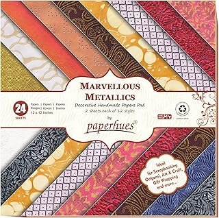Marvellous Metallics Scrapbook Paper, 12x12 inches, 24 sheets