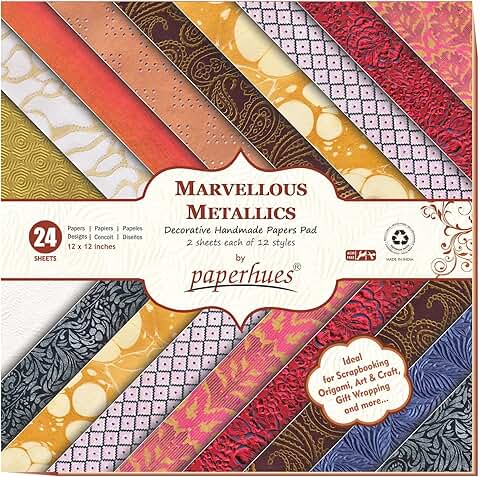 Marvellous Metallics Scrapbook Paper, 12x12 inches, 24 sheets