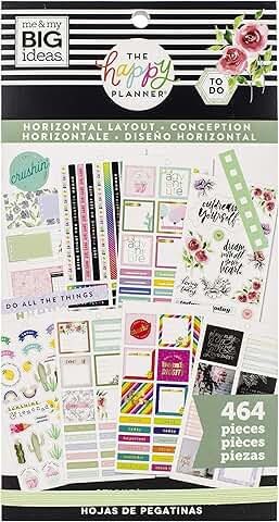 Happy Planner Stickers, Horizontal, 464 Pack