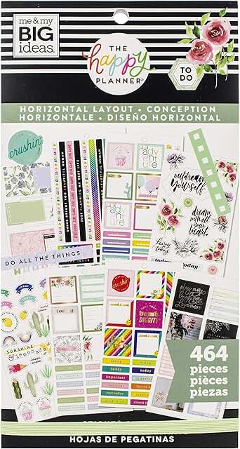 Happy Planner Stickers, Horizontal, 464 Pack