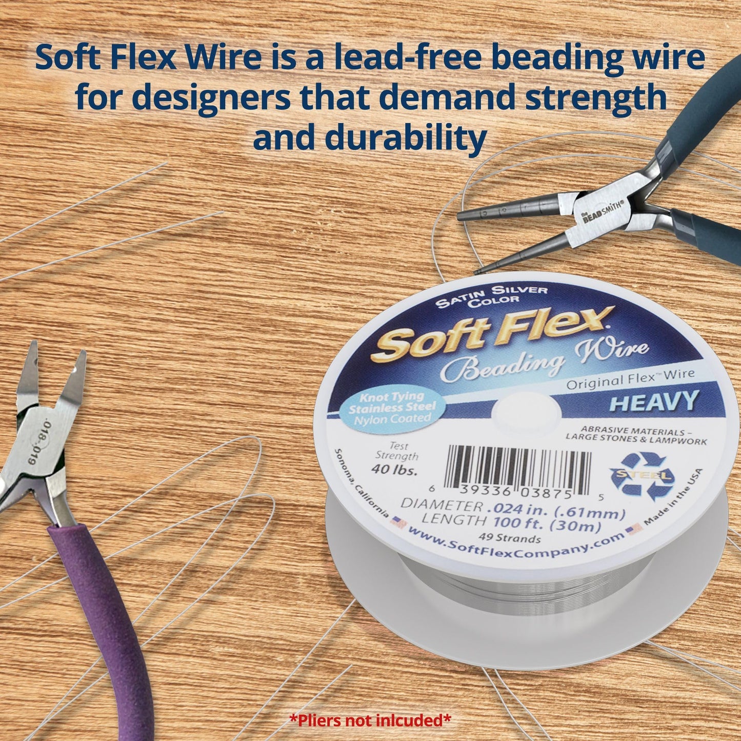 Heavy 0.24mm Beading Wire for Jewelry Making, 100 Feet