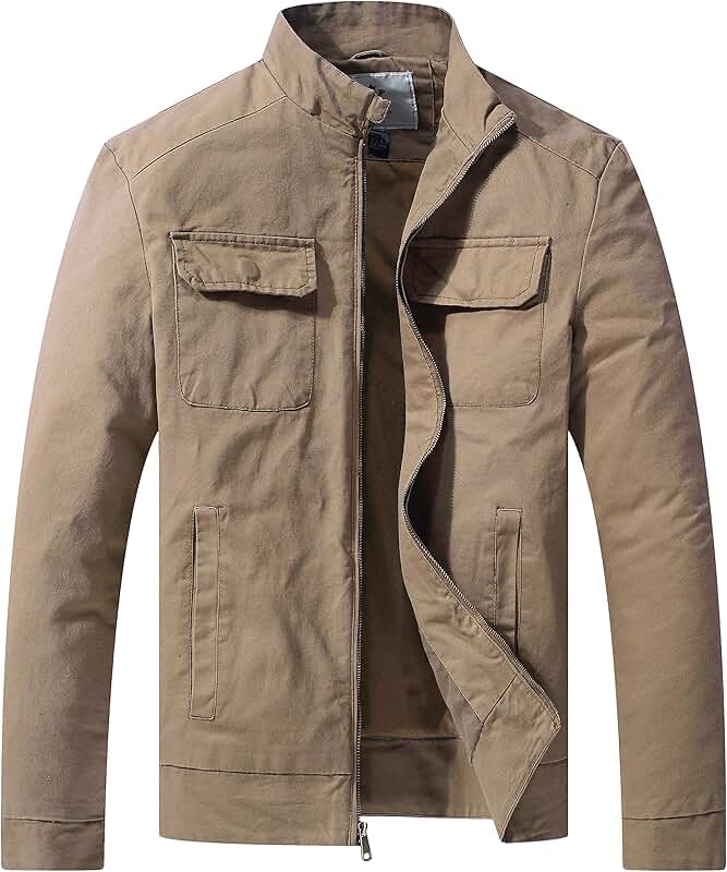 Men's Lightweight Cotton Military Style Spring Jacket