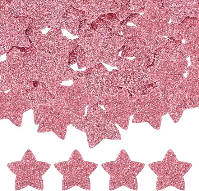 Pink 1.4"x1.4" Star Foam Stickers, 200 Pieces