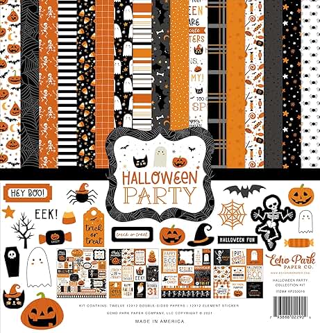 Halloween Party Collection Kit Paper, 12x12 Inches