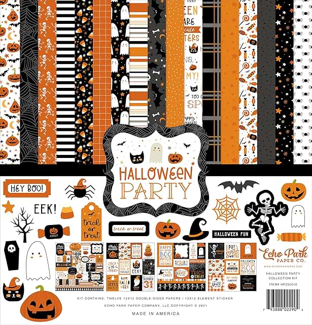 Halloween Party Collection Kit Paper, 12x12 Inches