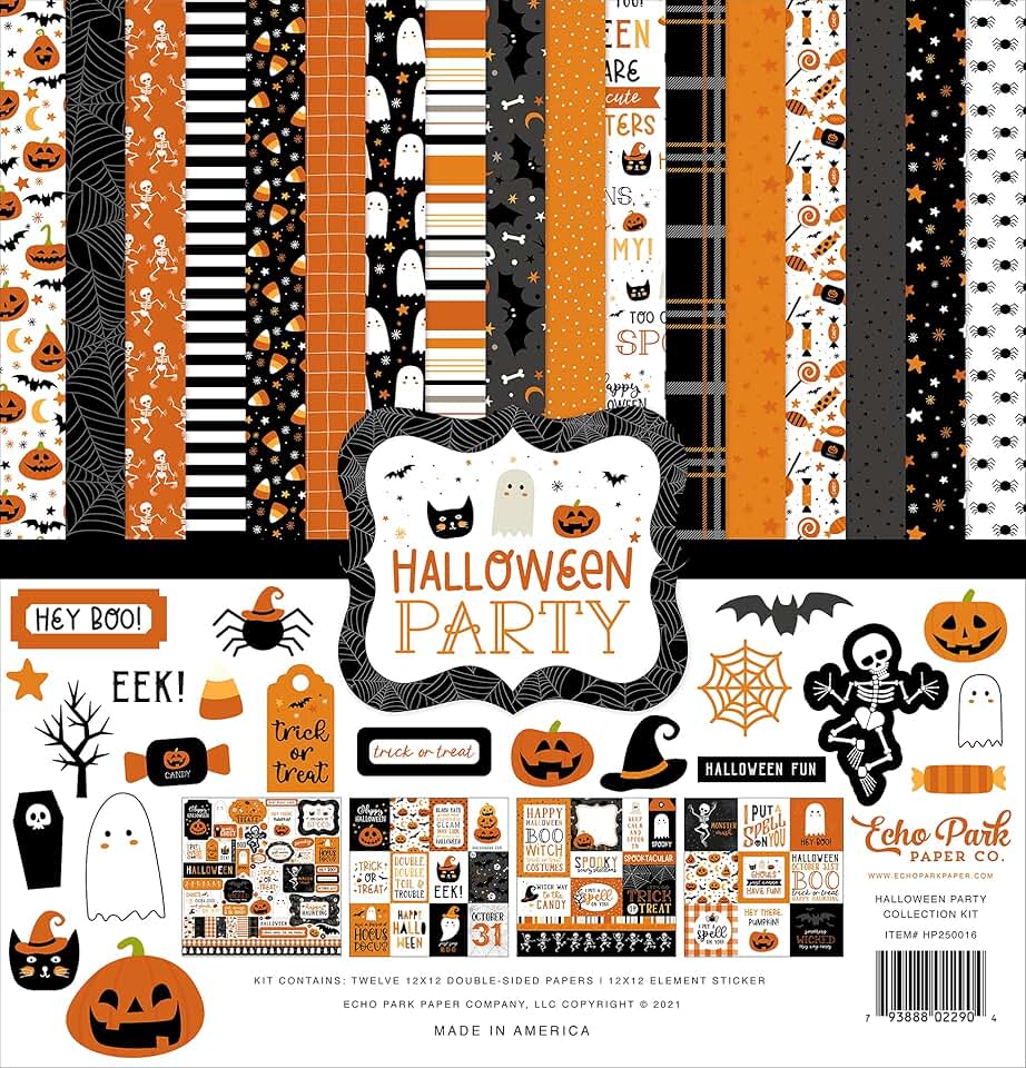Halloween Party Collection Kit Paper, 12x12 Inches