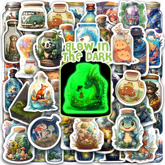 75 Glow-in-the-Dark Magic World Stickers for Bottles and More