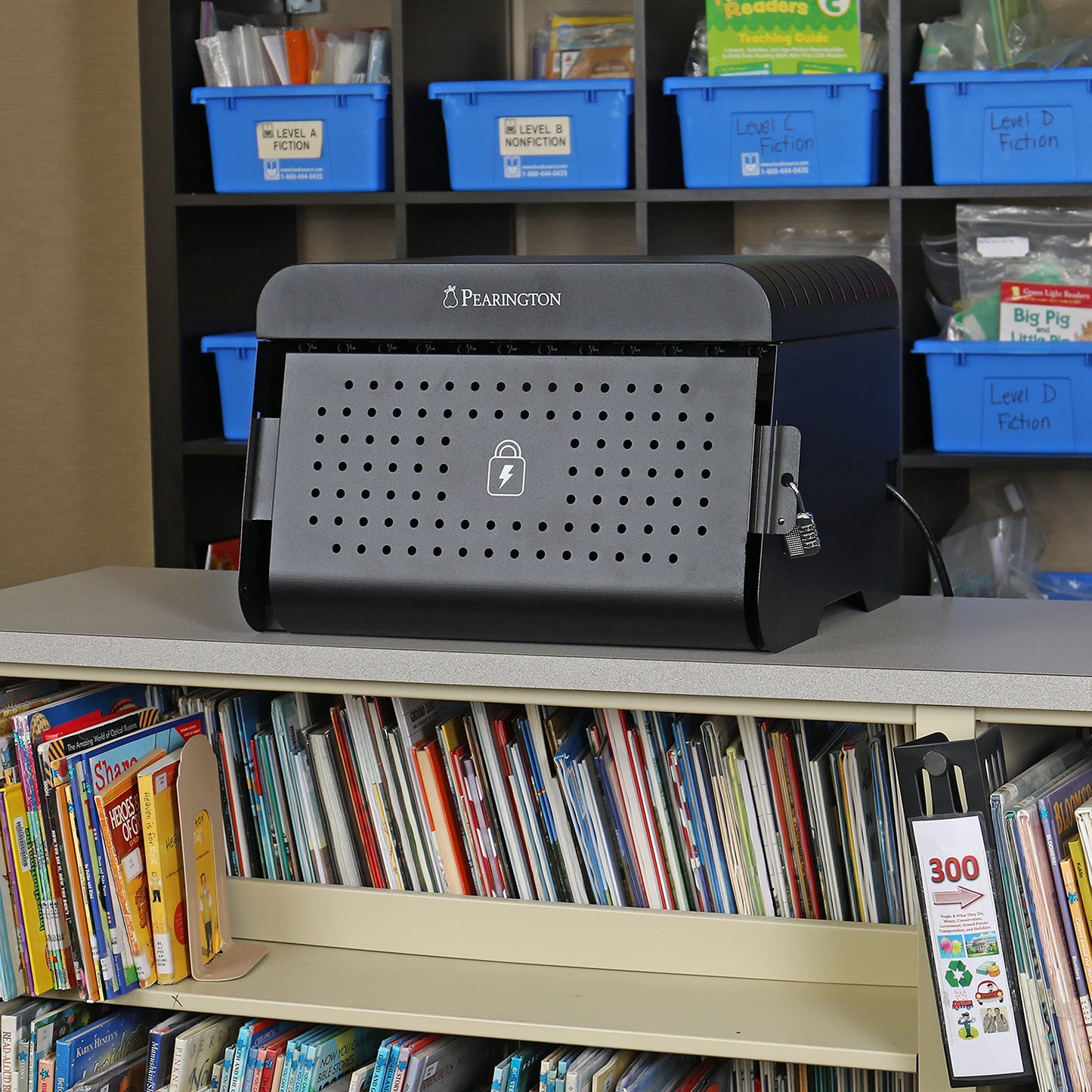 12 Device Portable Charging Station for Tablets, iPads, Chromebooks, and Laptop Computers with Lock, Surge Protection, for Classroom or Office