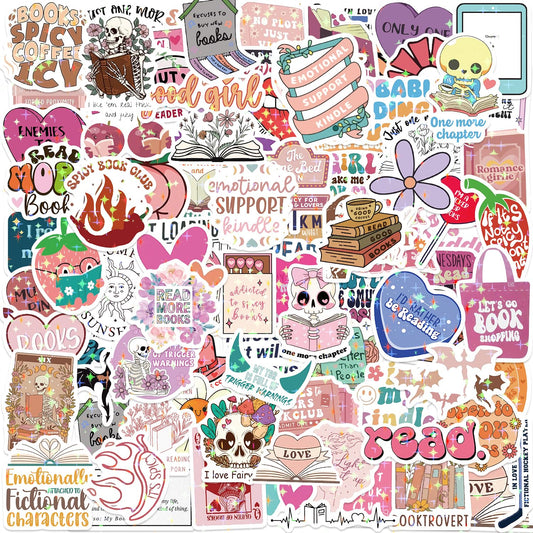 126 Funny Bookish Stickers for Readers and Water Bottles