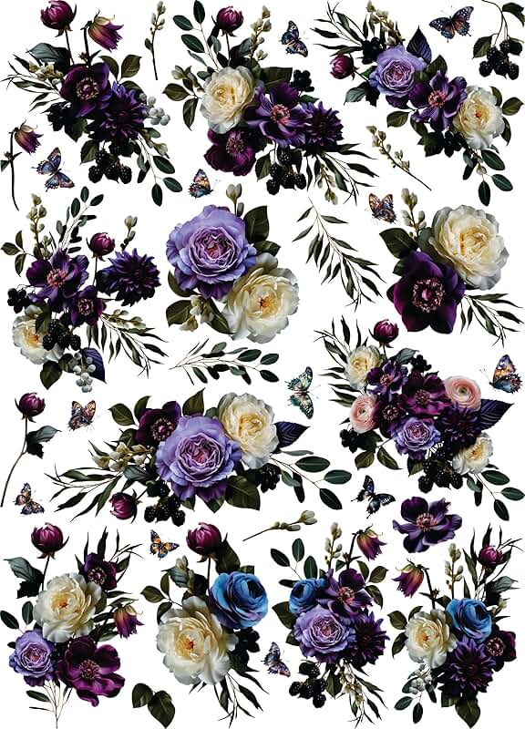 Dark Purple Rice Paper for Crafts, 11.5 x 16 inches