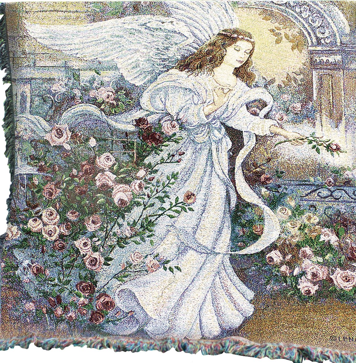 Manual Inspirational 50 x 60-Inch Tapestry Throw, Angel of Love