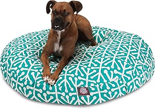 Large Round Indoor Outdoor Dog Bed with Washable Cover