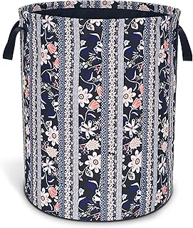 Foldable Floral Laundry Basket with Handle