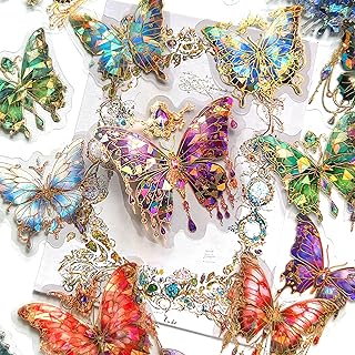 120 Butterfly Sticker Set with Crystals and Holographic Designs