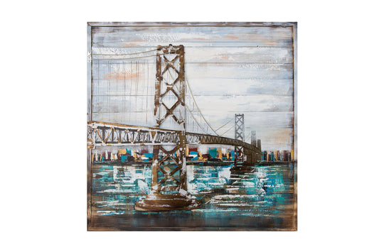 Casa 425A20 Oakland Bay Bridge Wall Art, Grey, Brown