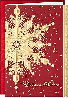 Red and Gold Snowflake Holiday Cards, 40 Pack