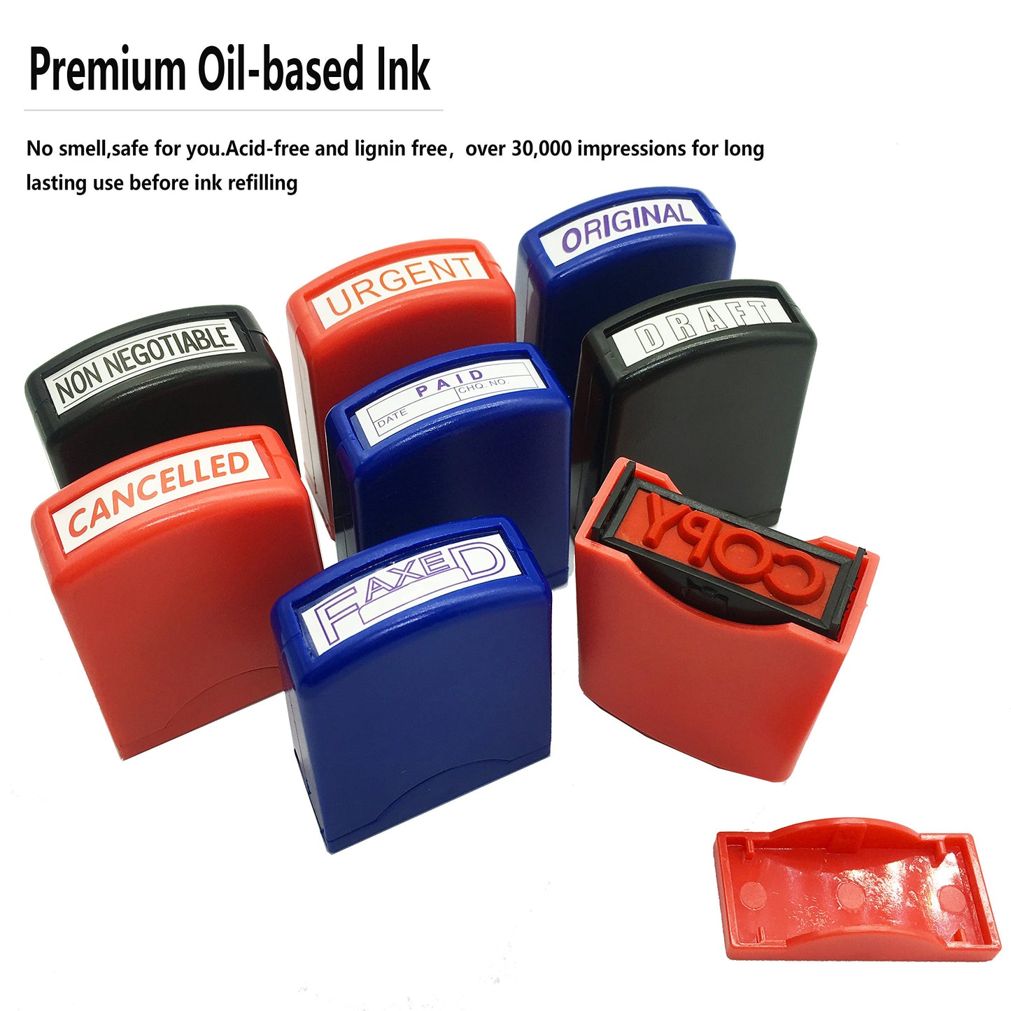 Set of 8 Self-Inking Office Message Stamps