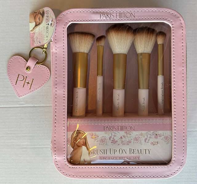 Five-piece face makeup brush set in a luxury box