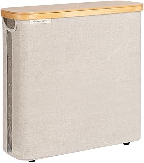 Large Toilet Paper Storage Basket with Bamboo Lid