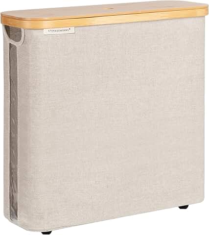 Large Toilet Paper Storage Basket with Bamboo Lid