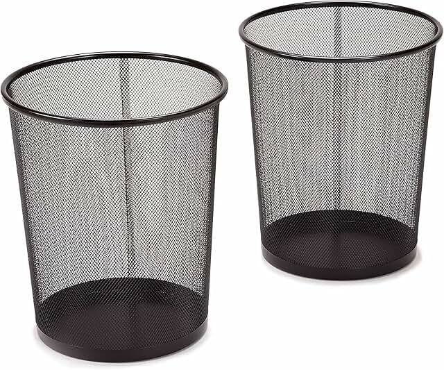 2-Pack Steel Mesh Round Trash Cans, 6 Gallon