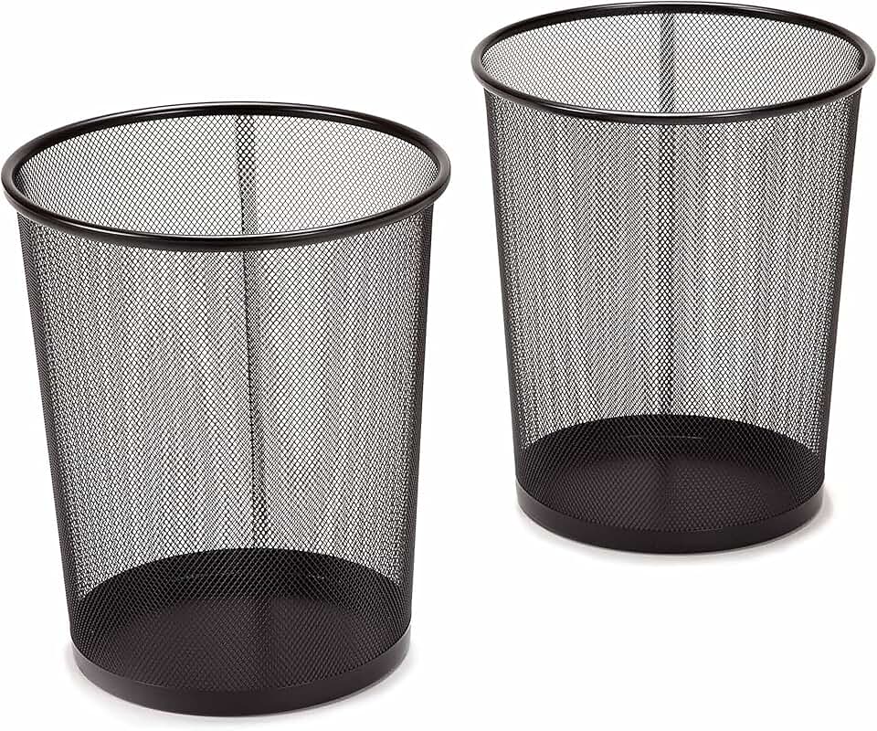2-Pack Steel Mesh Round Trash Cans, 6 Gallon