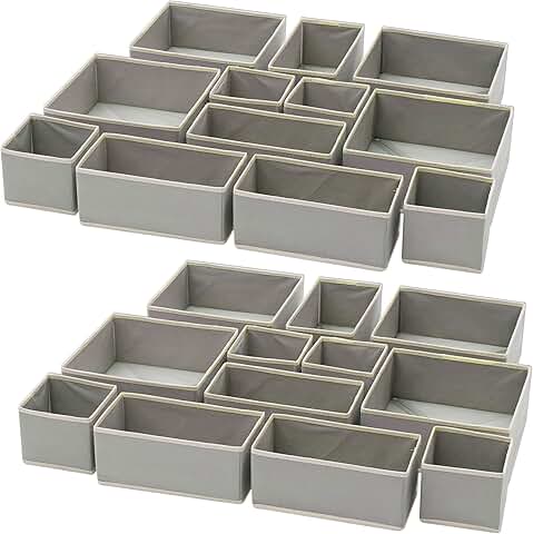 Set of 24 foldable cloth storage boxes for closet organization