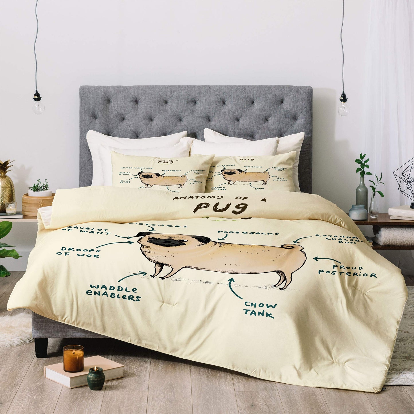 Anatomy of a Pug Sophie Corrigan Comforter Set with Pillowcase(s), Twin/XL