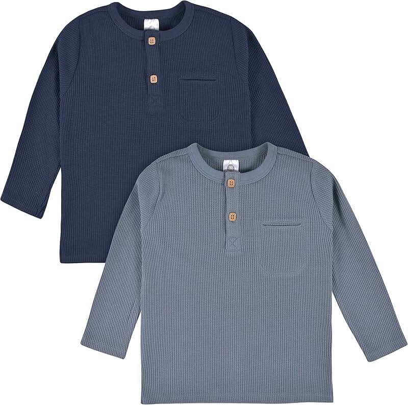 Baby Boys' Toddler Waffle Knit Henleys Pack