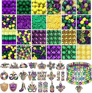 1500+ Green, Gold, Purple Beads for Jewelry and Masks