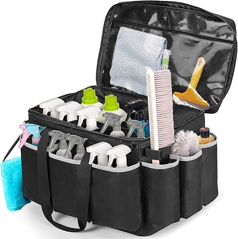 Large Cleaning Caddy with Hard Bottom and Shoulder Strap