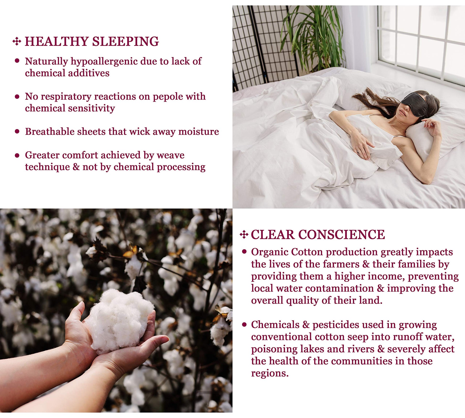pillowcase A1HC GOTS Set of 2) Super Soft Sateen Cotton Pillow Cases Wrinkle Resistant Anti Allergy Free White King 21"X36"), Without Membrane Lining