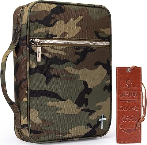 Bible Cover with Leather Bookmark for Women and Men