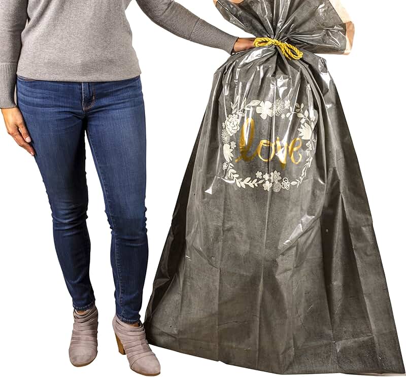 Large Gold and White Gift Bag for Special Occasions
