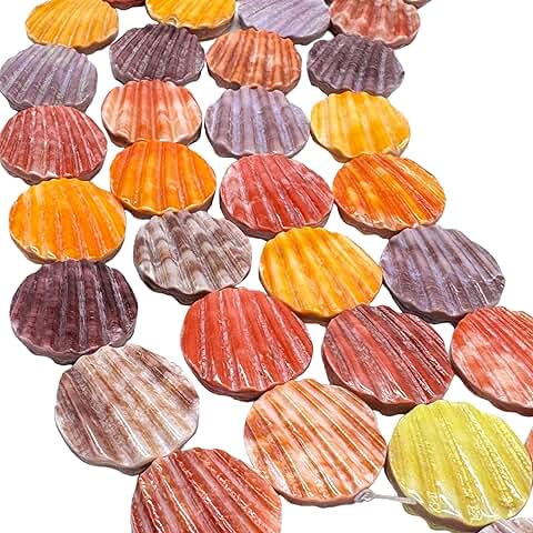 Rainbow Seashell Beads for Jewelry and Healing