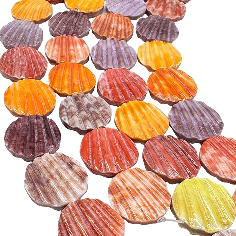 Rainbow Seashell Beads for Jewelry and Healing