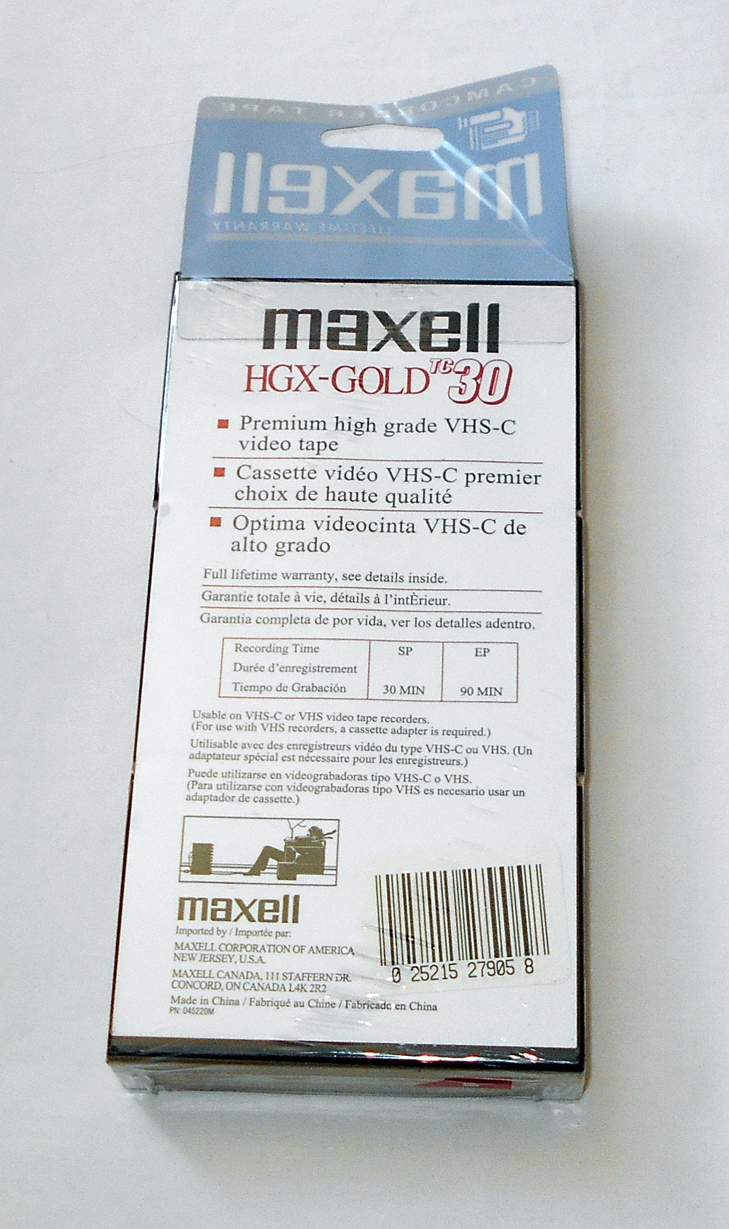 VHS-C TC-30 HGX-Gold Camcorder Videocassette (3pk)