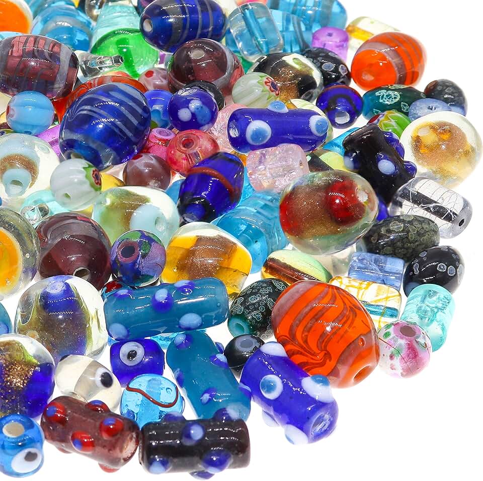 Assorted Glass Beads for Jewelry Making and Crafts