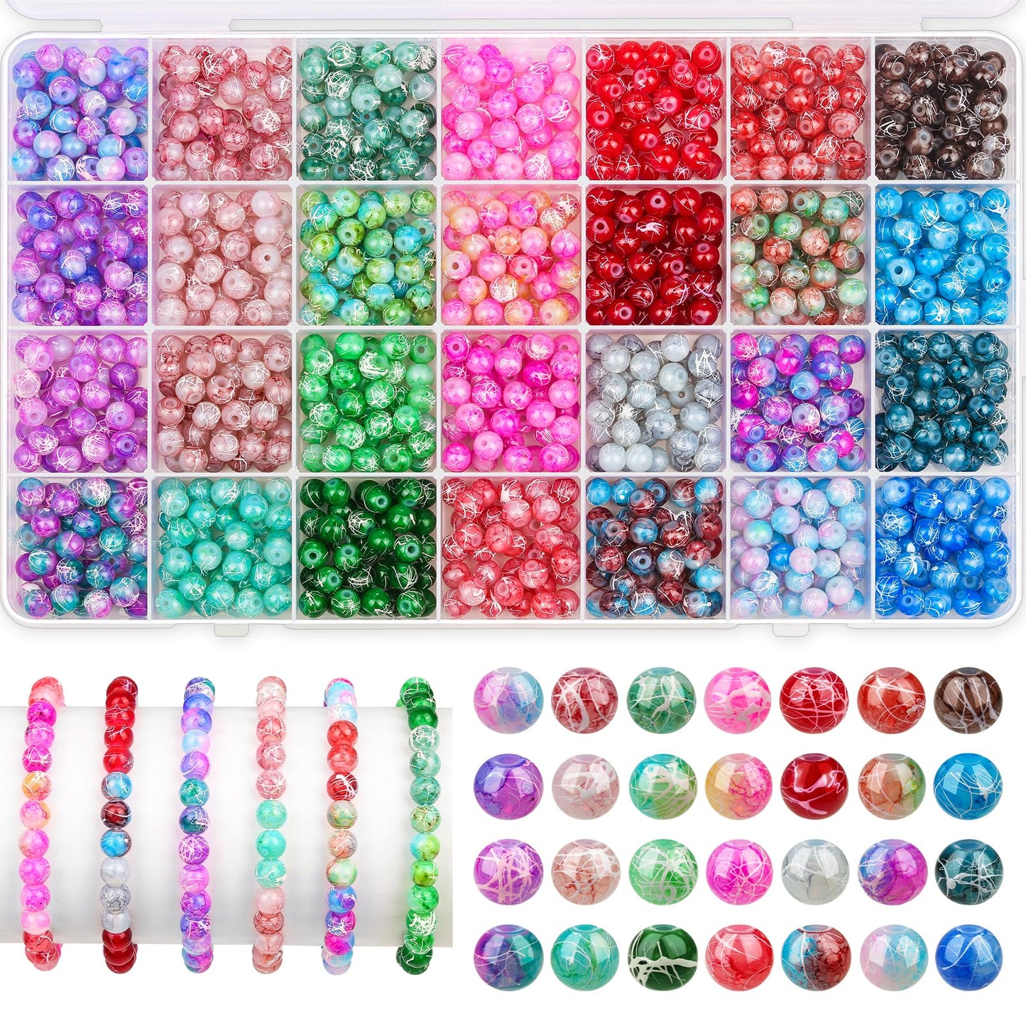 1000PCS Colorful Crystal Beads for Jewelry Making Kit