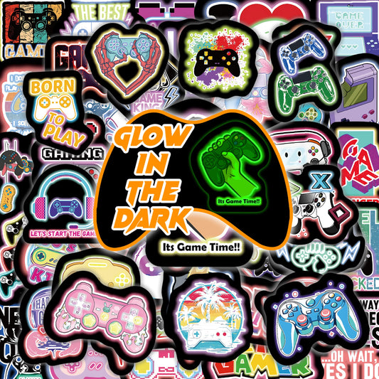 70 Glow-in-the-Dark Neon Game Stickers for Kids and Teens
